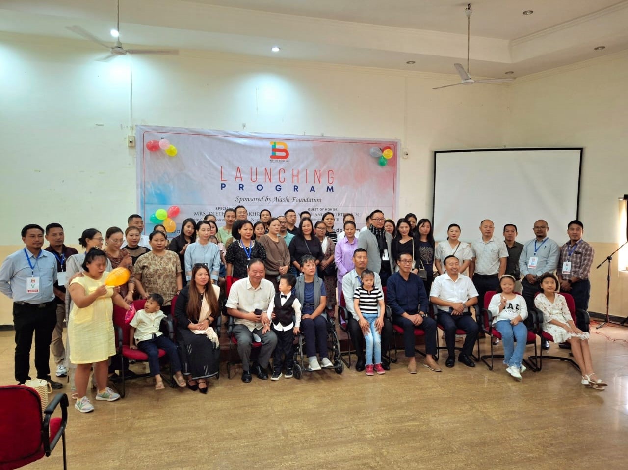 Guests, families and team members at the Alashi Foundation launch programme